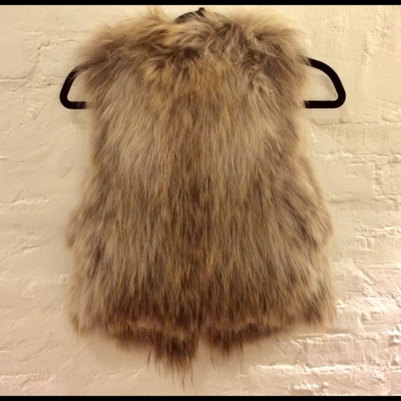 100% Authentic Fur Vest tan/gray tones M - Picture 4 of 4
